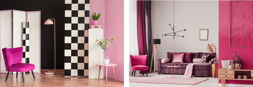“moderne-Wohnzimmer-eingerichtet-mit-der-Trendfarbe-Rosa”